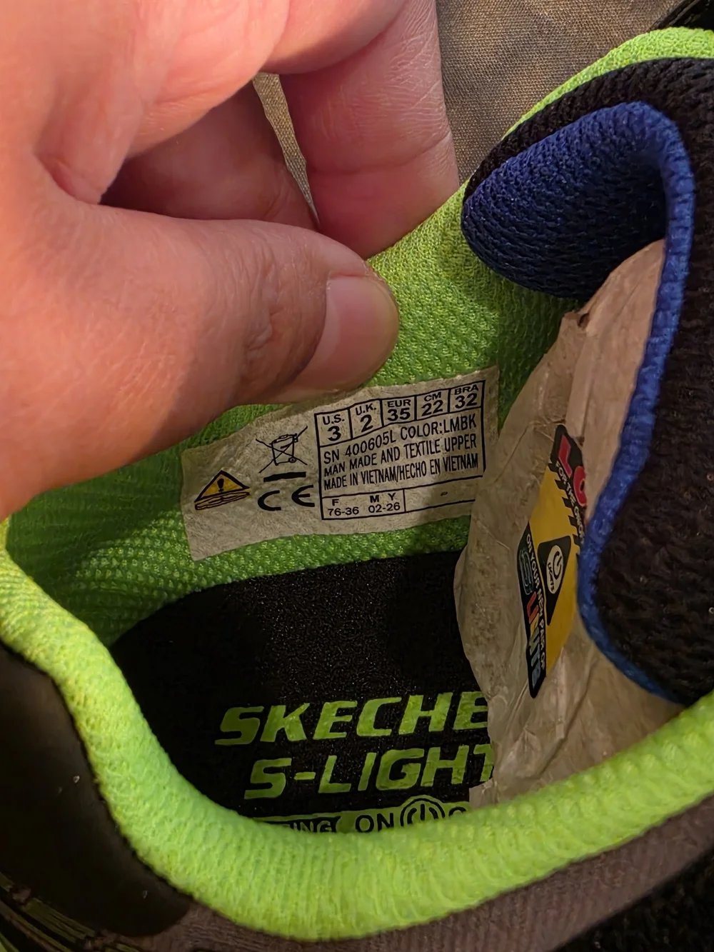 Skechers Kids' Neon Green and Black Light-Up Sneakers